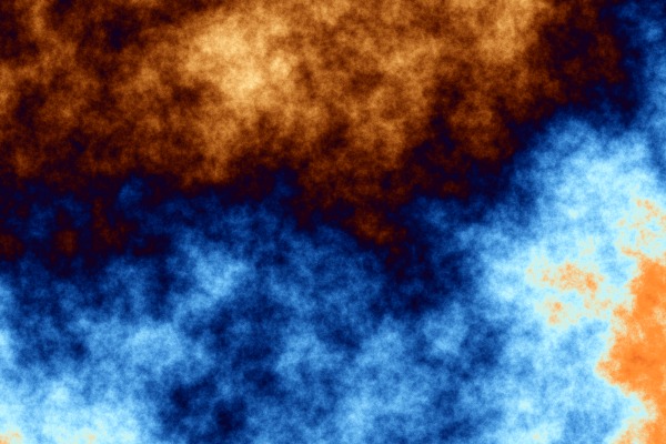 2-D fractional Brownian field, colored by value
