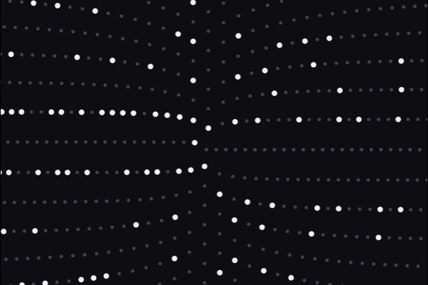 Sacks prime spiral: primes as bright dots on a dark disc